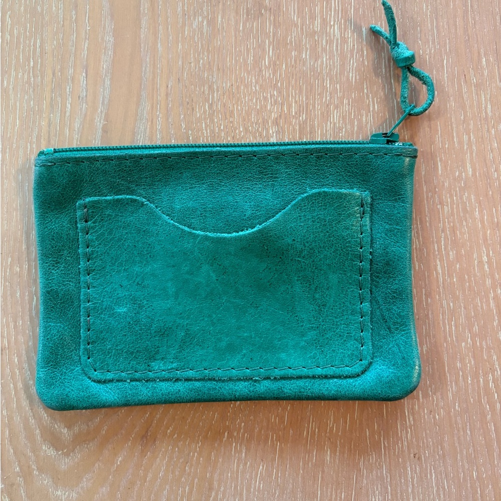 Elegant Teal/Green Leather Card Holder